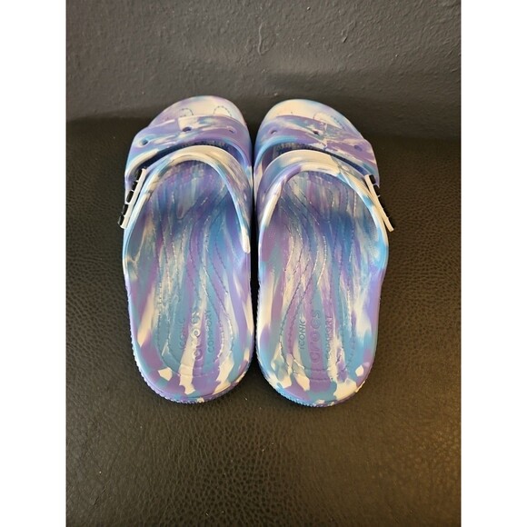 crocs Marble Purple-blue womens 8 Mens 6 Slip On sandals (S32) - Picture 2 of 8
